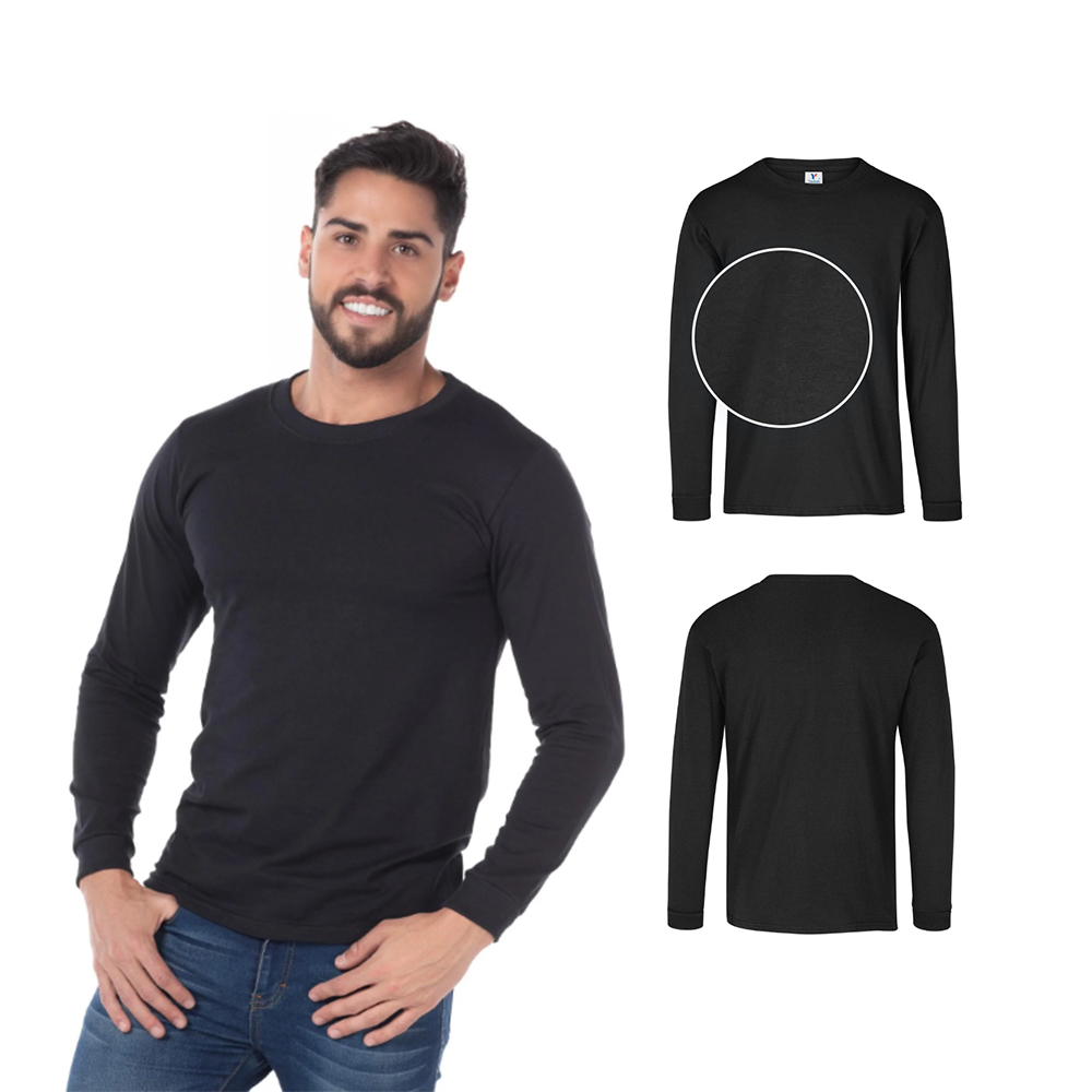 Foto 3 pulgar | Playera Manga Larga Yazbek Negro para Caballero