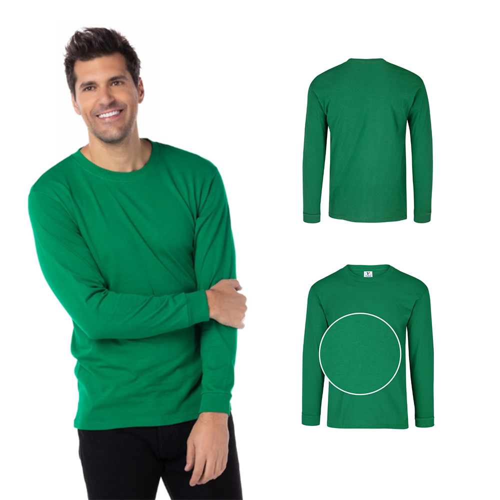 Foto 3 pulgar | Playera Manga Larga color Jade 90% Algodón-10% Poliéster para Caballero
