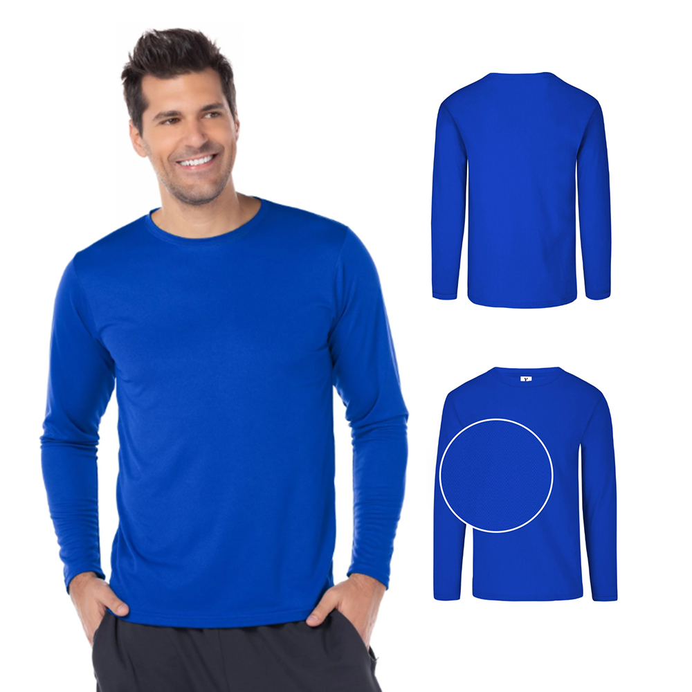 Foto 3 pulgar | Playera Manga Larga Yazbek C1304 Azul para Caballero