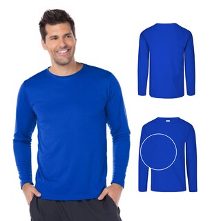 Foto 2 | Playera Manga Larga Yazbek C1304 Azul para Caballero