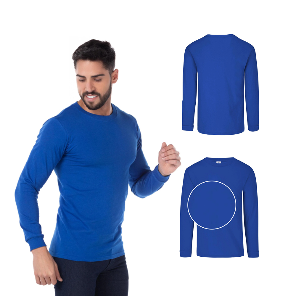 Foto 3 pulgar | Playera Manga Larga Yazbek para Caballero Azul