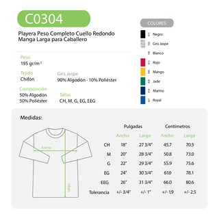 Foto 3 | Playera Manga Larga Yazbek para Caballero Azul