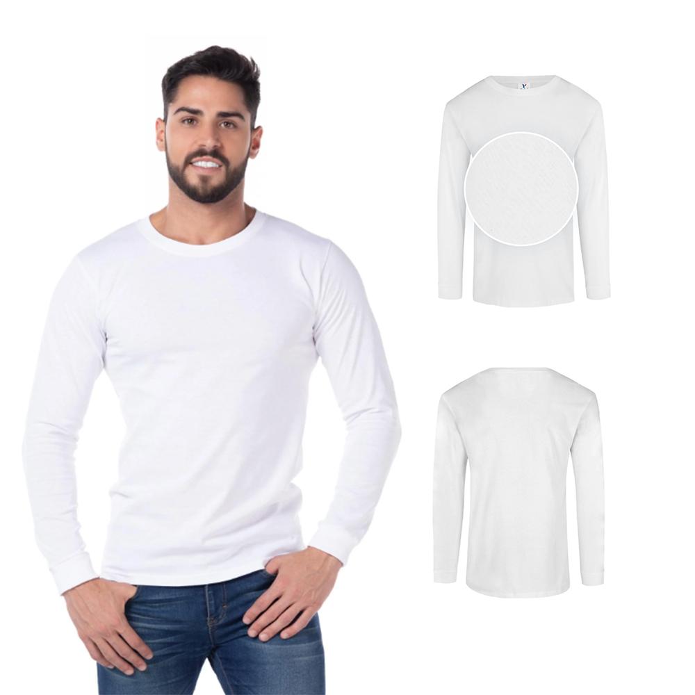 Foto 3 pulgar | Playera Manga Larga Yazbek Blanca para Hombre