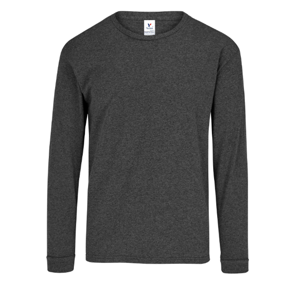 Foto 1 | Playera Manga Larga color Negro Jaspe 50% Algodón-50% Poliéster para Caballero