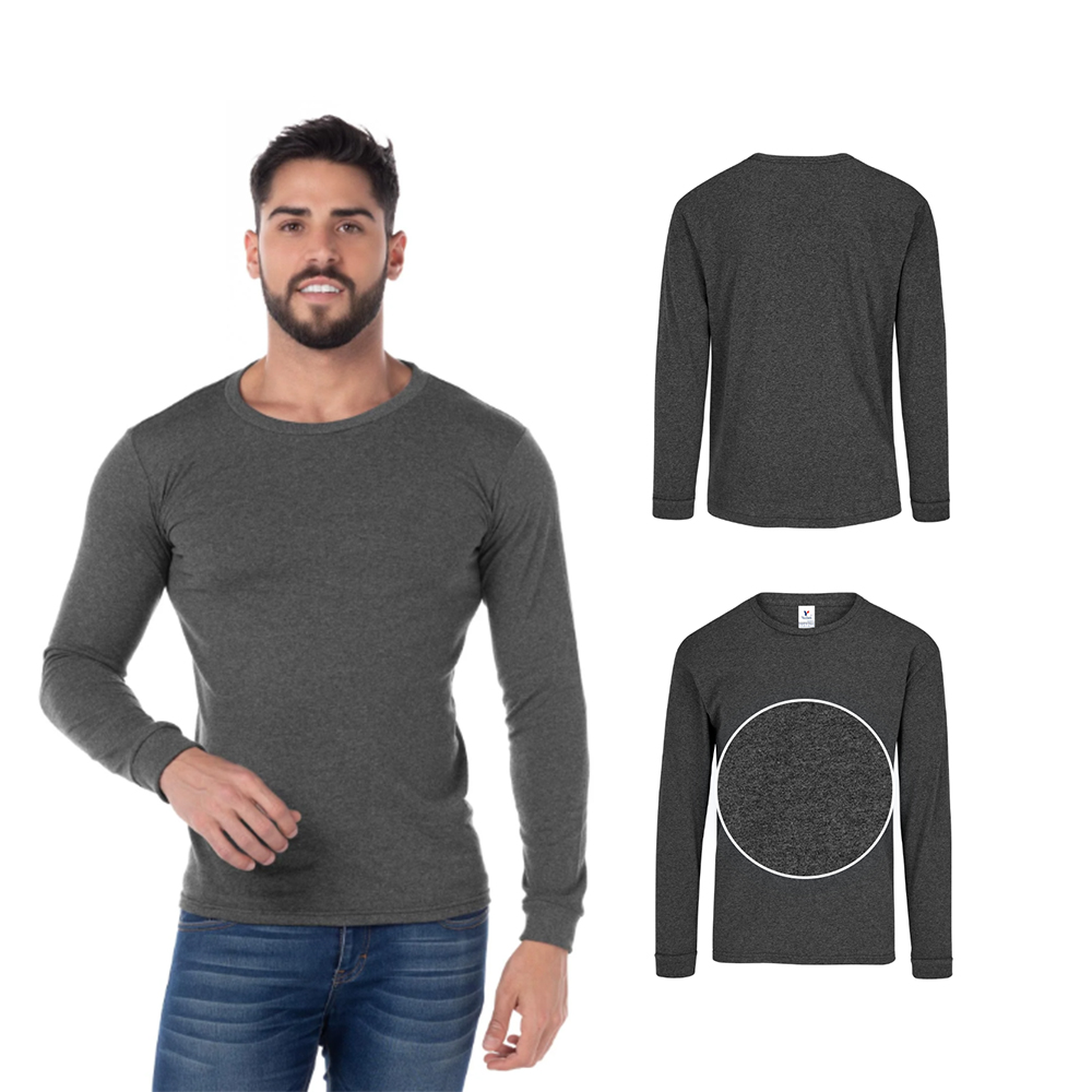 Foto 3 pulgar | Playera Manga Larga color Negro Jaspe 50% Algodón-50% Poliéster para Caballero