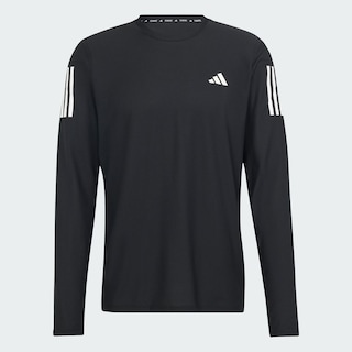 Foto 2 | Playera Own The Run Manga Larga Adidas Negro Hombre