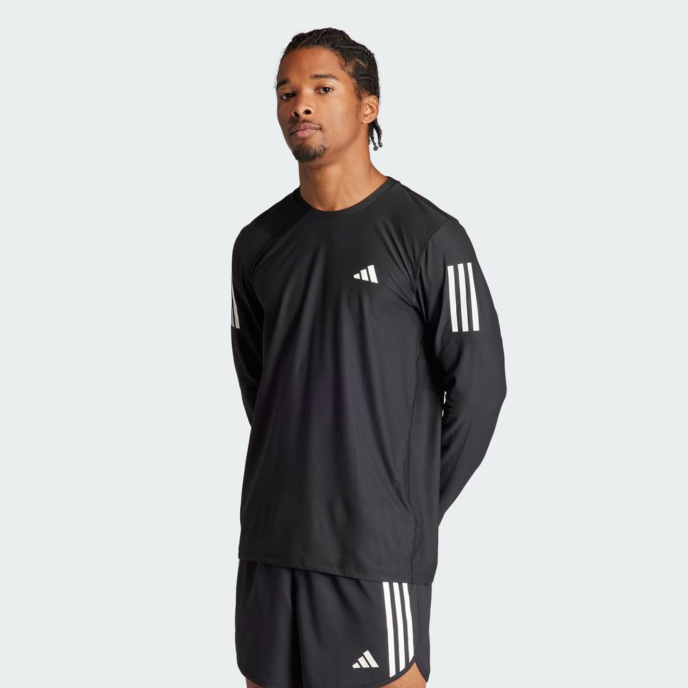 Foto 4 pulgar | Playera Own The Run Manga Larga Adidas Negro Hombre