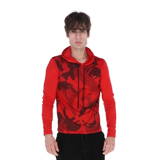 Foto 1 | Playera Deportiva Manga Larga Con Capucha Color Rojo Para Hombre