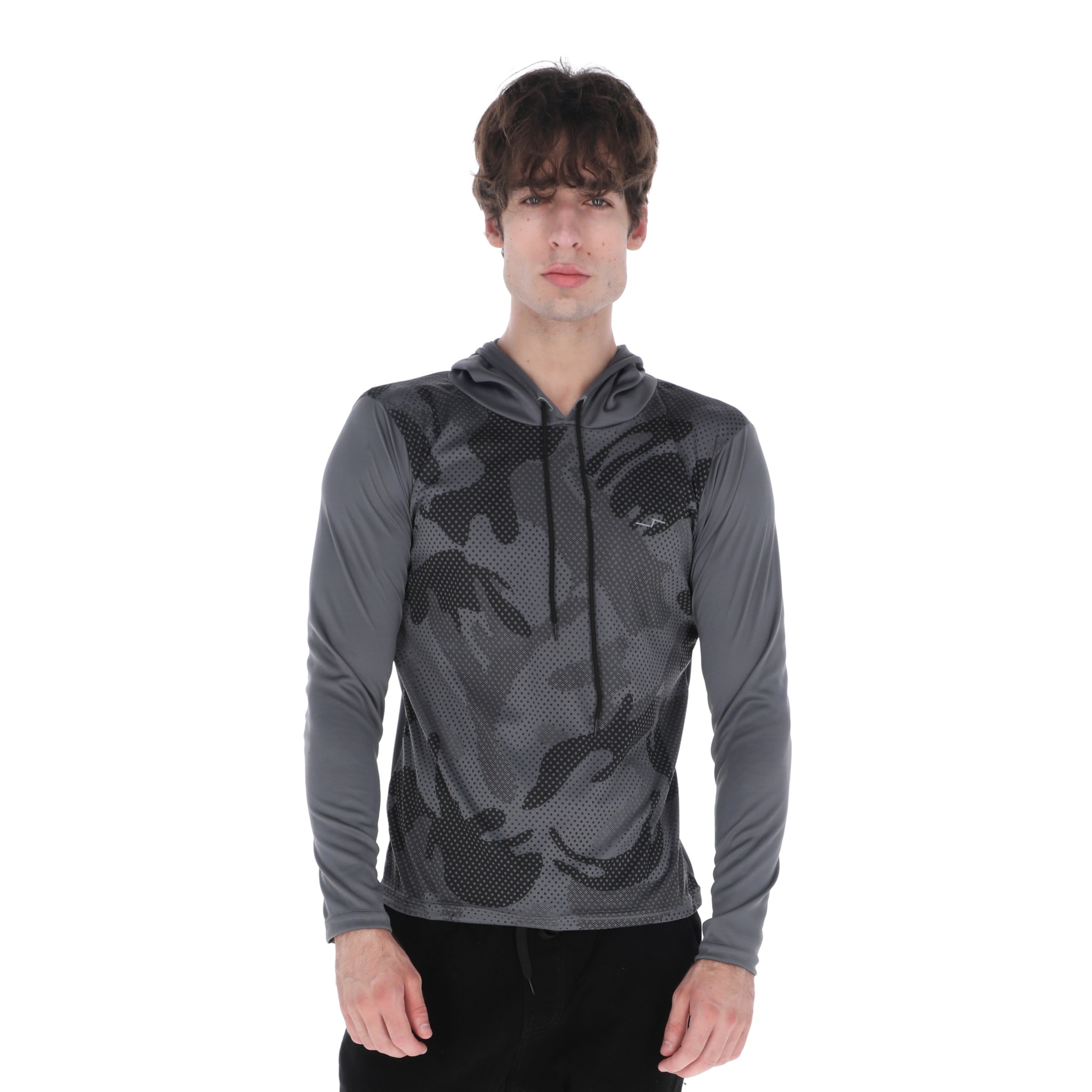 Playera Deportiva Manga Larga Con Capucha Color Rojo Para Hombre