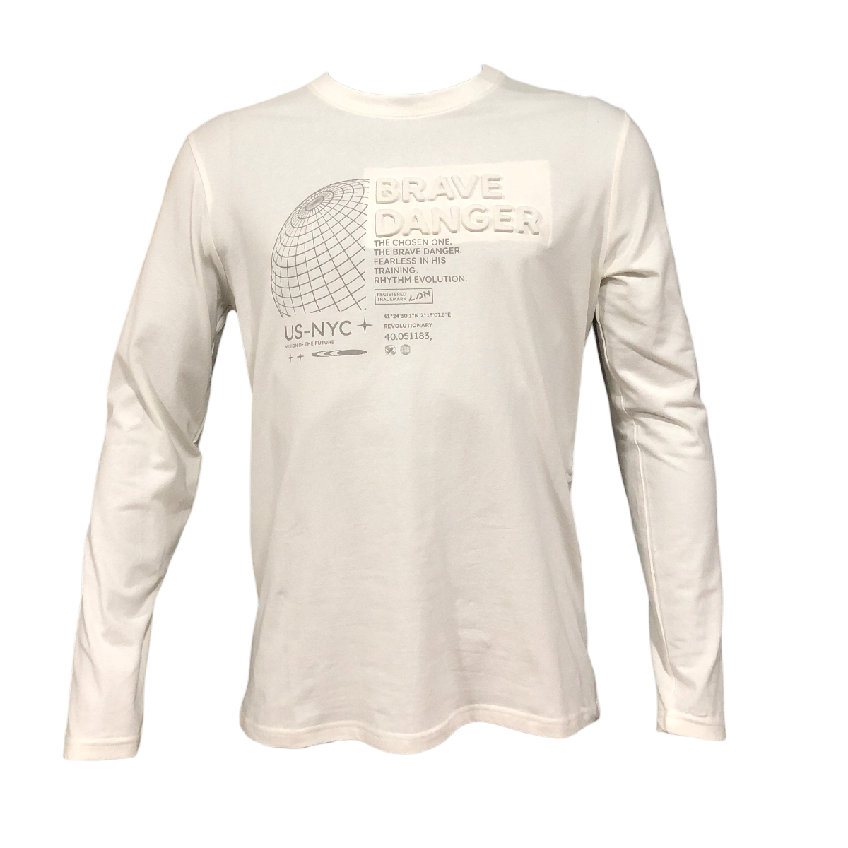 Foto 2 pulgar | Playera Manga Larga Losan ''Brave Danger'' Blanco para Caballero