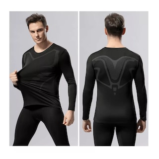 Foto 2 | Playera Manga Larga Eo Safe Imports Esi-17760 Negra para Hombre