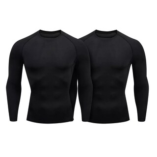 Foto 1 | Playera Elastano Deportiva Compresión Eo Safe Imports ESI-17770 Negro 2 Piezas