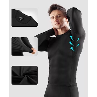 Foto 2 | Playera Elastano Deportiva Compresión Eo Safe Imports ESI-17770 Negro 2 Piezas