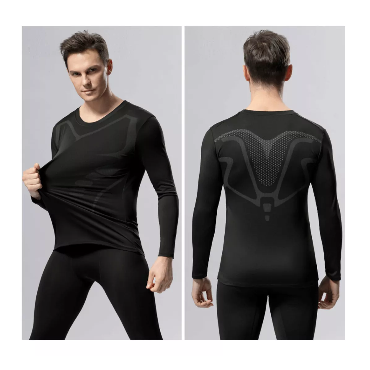 Foto 3 pulgar | Playera Deportiva Eo Safe Imports ESI-17762 Negro Manga Larga Corte Entallado