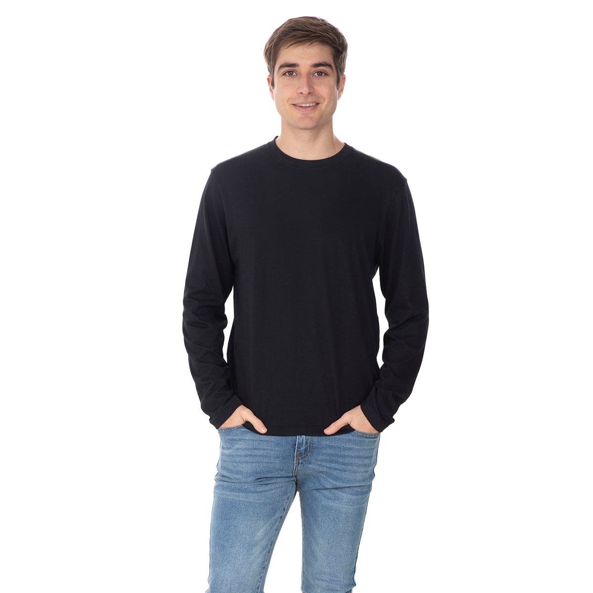 Foto 4 pulgar | Playera Básica Manga Larga Quarry Negra para Hombre