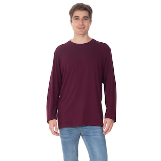 Foto 2 | Playera Básica Manga Larga Quarry color Vino para Hombre
