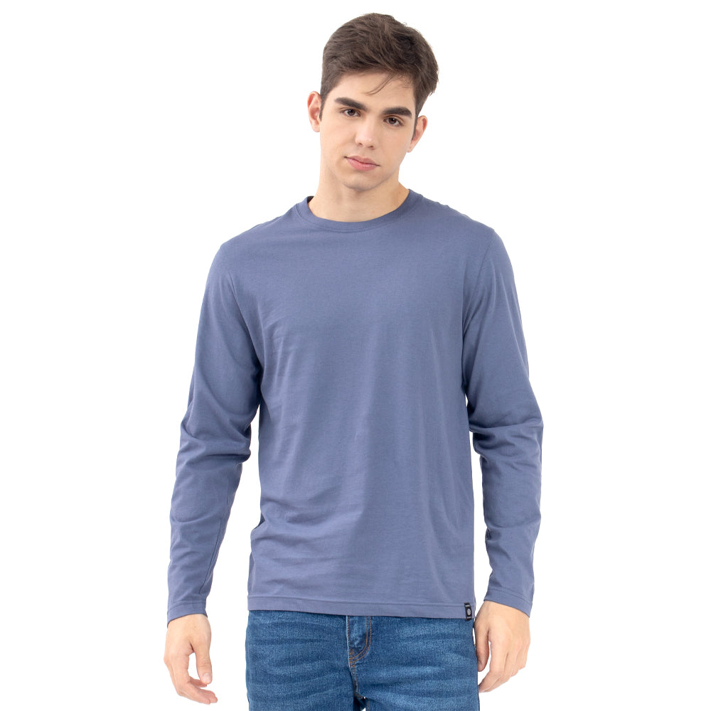 Foto 2 pulgar | Playera Básica Manga Larga Quarry Azul Marino para Hombre