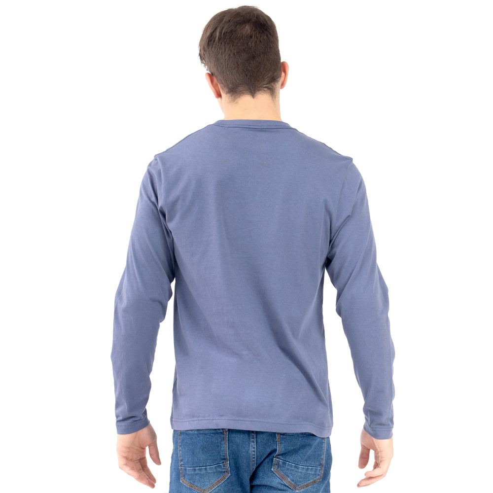 Foto 4 pulgar | Playera Básica Manga Larga Quarry Azul Marino para Hombre