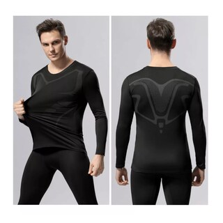 Foto 2 | Playera Deportiva Casual Manga Larga Eo Safe Imports Esi-17761 Negro