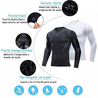 Foto 3 | Playera Deportiva Casual Manga Larga Eo Safe Imports Esi-17761 Negro