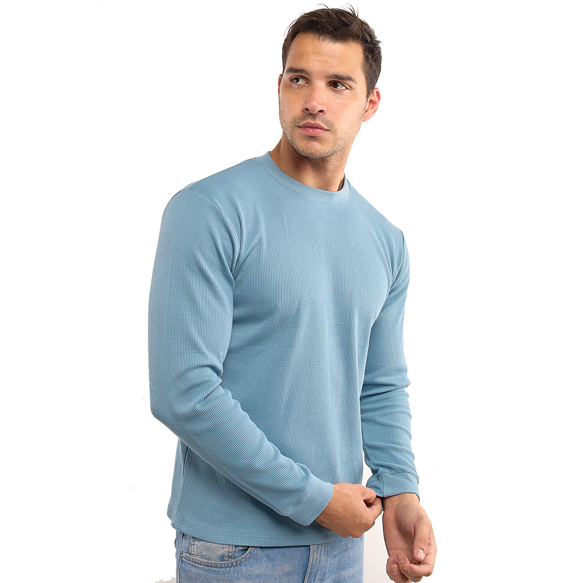 Foto 4 pulgar | Playera Térmica Polo Retro Manga Larga Cuello Redondo