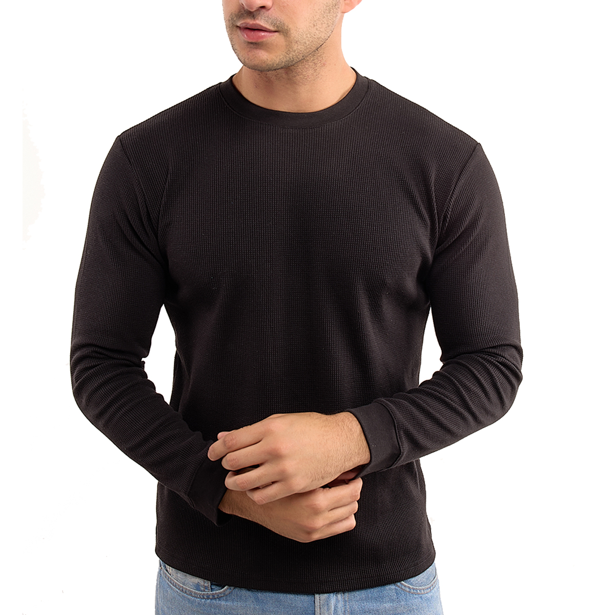 Foto 6 pulgar | Playera Térmica Polo Retro Manga Larga Cuello Redondo