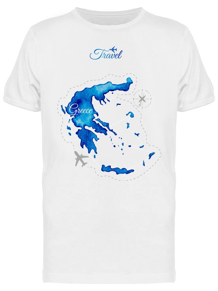 Playera SmartPrintsInk color Blanco para Hombre -Grecia País A Color