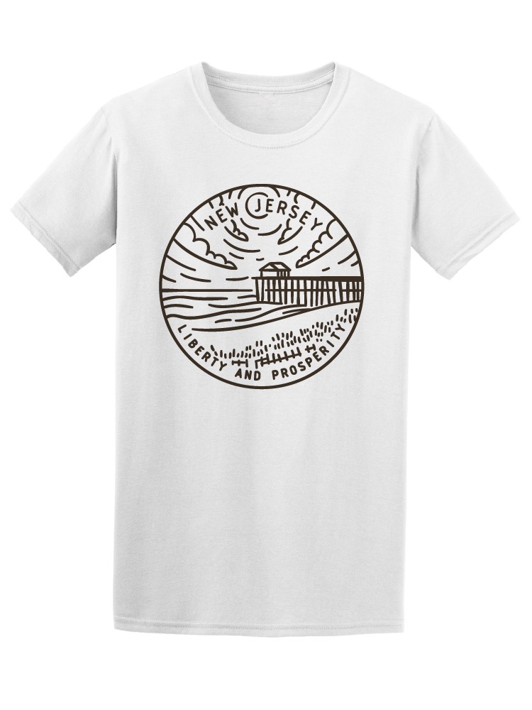 Playera SmartPrintsInk color Blanco para Hombre - New Jersey