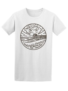 Foto 1 | Playera SmartPrintsInk color Blanco para Hombre - New Jersey