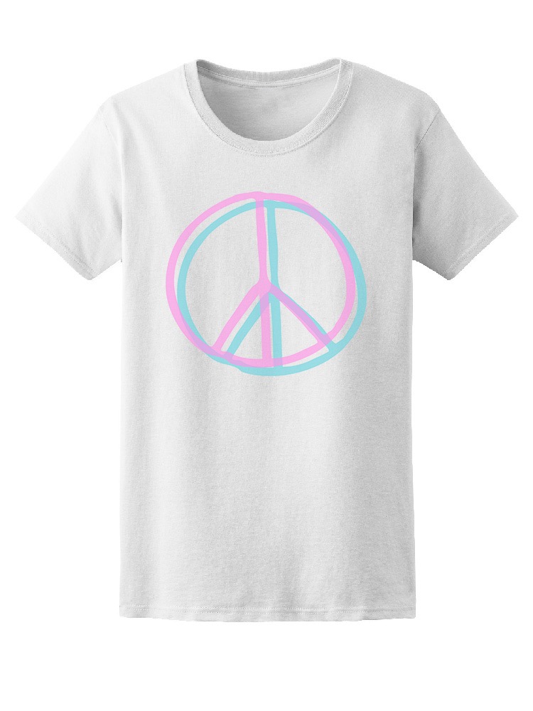 Playera SmartPrintsInk color Blanco para Hombre - Símbolo de Paz Efecto 3d