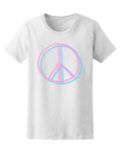 Foto 1 | Playera SmartPrintsInk color Blanco para Hombre - Símbolo de Paz Efecto 3d