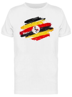 Foto 1 | Playera SmartPrintsInk color Blanco para Hombre - Bandera de Uganda