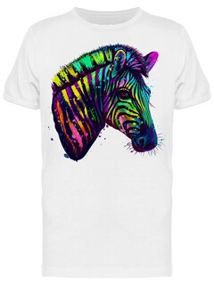 Foto 1 | Playera SmartPrintsInk color Blanco para Hombre - Cebra de Colores