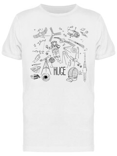 Foto 1 | Playera SmartPrintsInk color Blanco para Hombre - Astronauta Con Objetos Espaciales