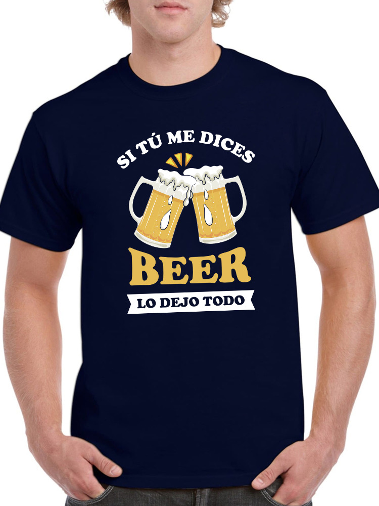 Foto 2 pulgar | Playera Smartprintsink Para Hombre Si Tu Me Dices Beer... Color Azul Marino