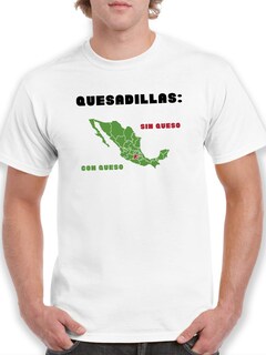 Foto 1 | Playera Smartprintsink Para Hombre Mapa De Mexico Y Quesadillas Color Blanco