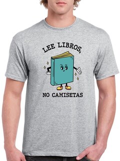 Foto 1 | Playera Smartprintsink Para Hombre Lee Libros, No Camisetas Color Gris