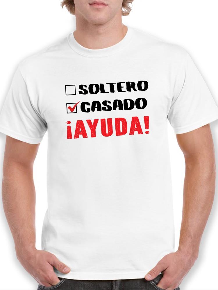 Foto 1 | Playera Smartprintsink Para Hombre Soltero. Casado. Ayuda! Color Blanco