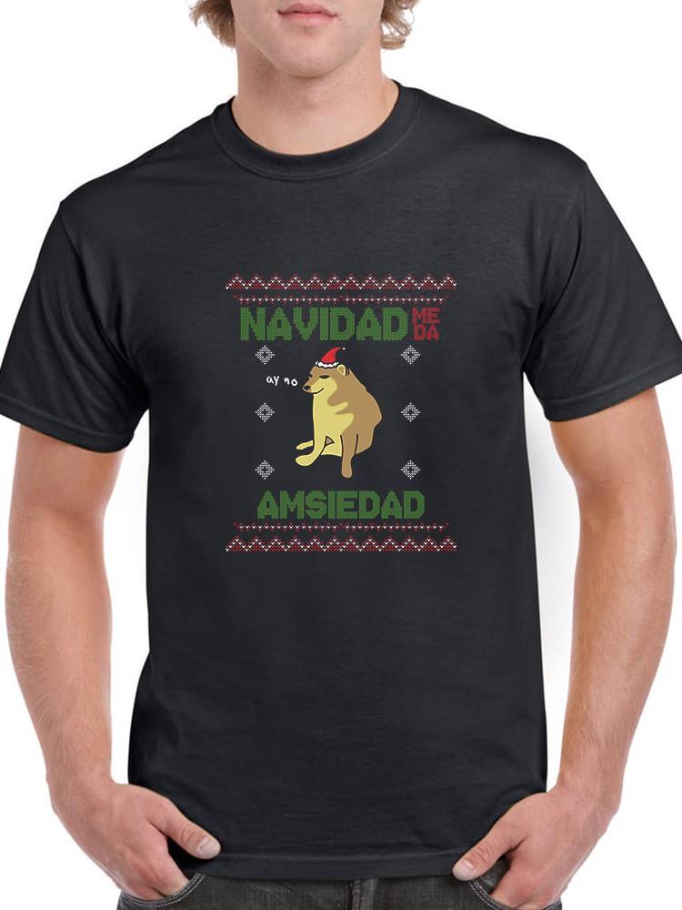 Foto 2 pulgar | Playera Smartprintsink Para Hombre Navidad Me Da Amsiedad Color Negro