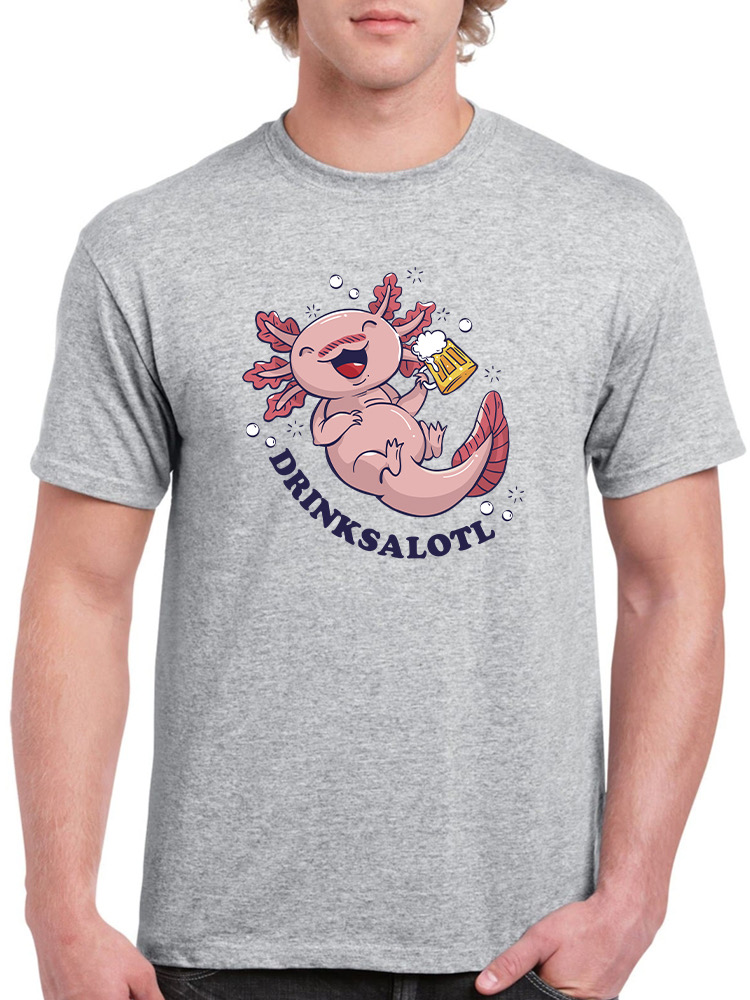 Foto 2 pulgar | Playera para Hombre Smartprintsink color Gris Estampado de Ajolote