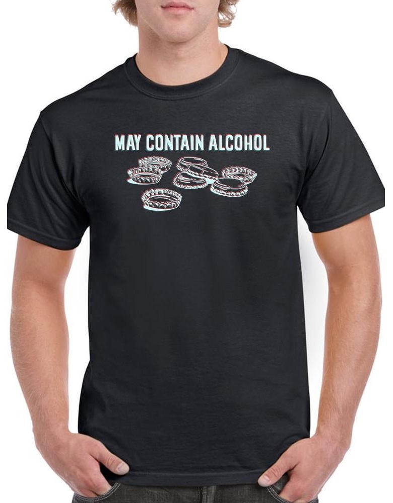 Foto 2 pulgar | Playera Smartprintsink Color Negro Para Hombre Frase Puede Contener Alcohol