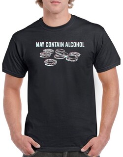 Foto 1 | Playera Smartprintsink Color Negro Para Hombre Frase Puede Contener Alcohol