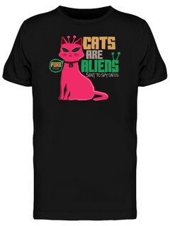 Foto 1 | Playera Manga Corta Smartprintsink Diseño Los Gatos Son Aliens para Hombre