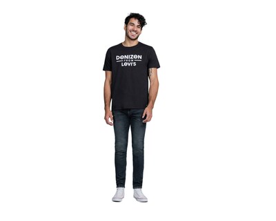 Foto 4 | Playera Denizen Manga Corta color Negro para Hombre