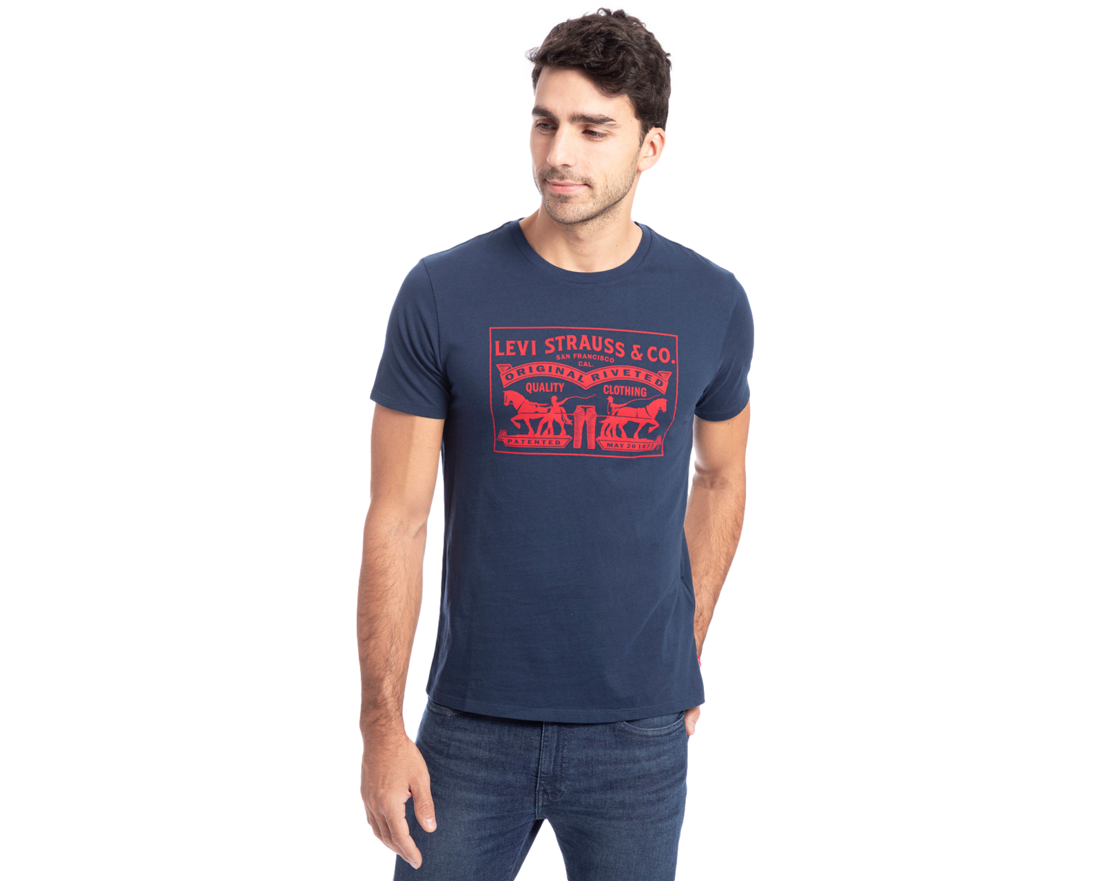 Playera Levi’s 2-horse Graphic Tee 22495-0042 color Azul