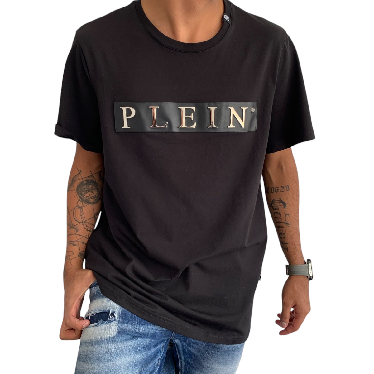 Foto 5 pulgar | Playera Philipp Plein color Negro para Hombre