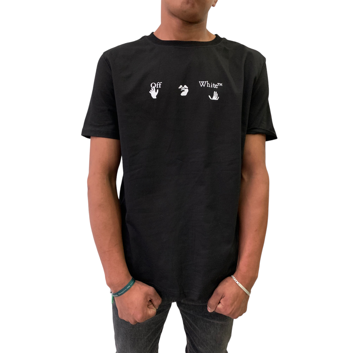 Foto 6 pulgar | Playera Off White color Negro para Hombre