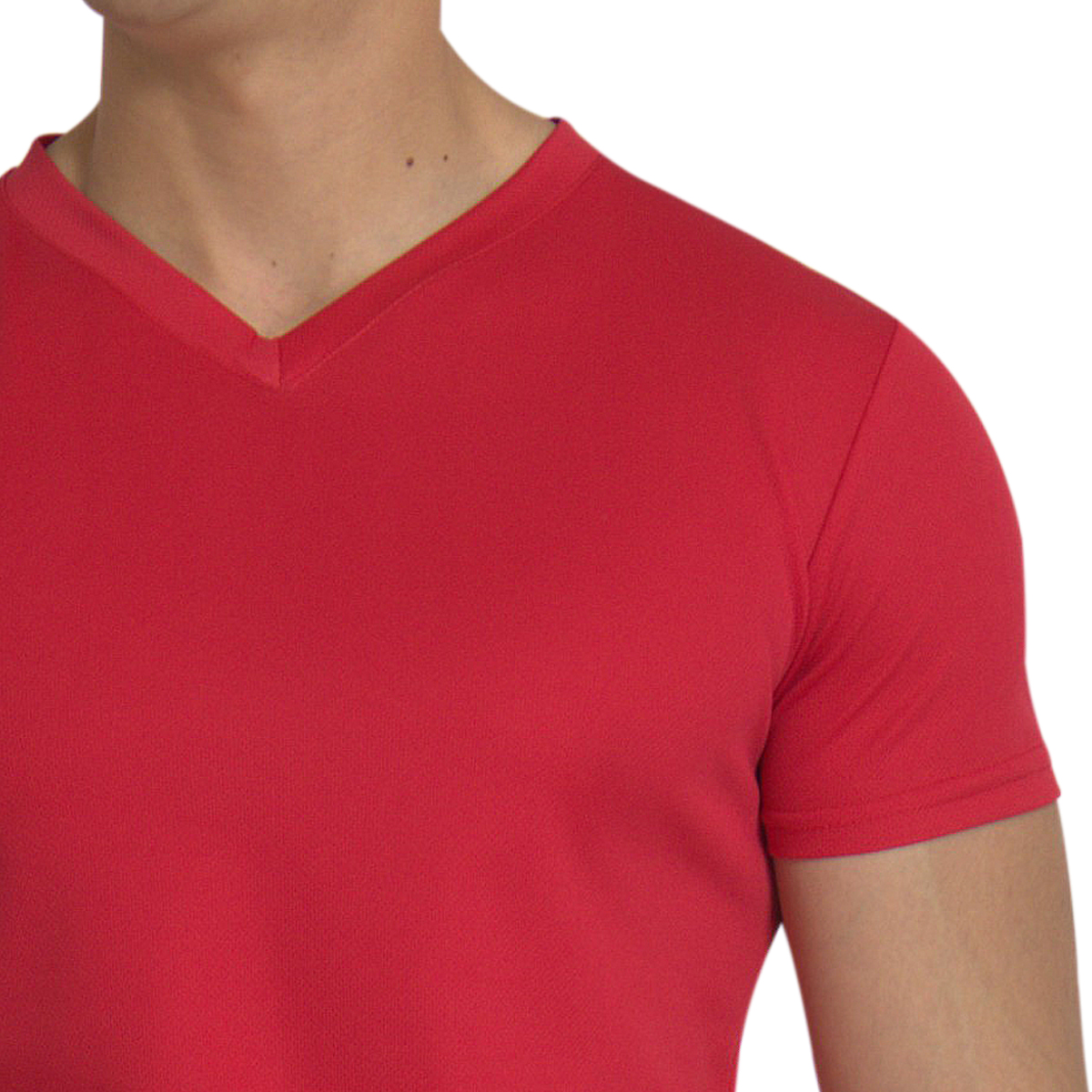 Foto 5 pulgar | Playera Deportiva CHB PS/VNECK color Rojo Manga Corta Cuello V Dry Fit