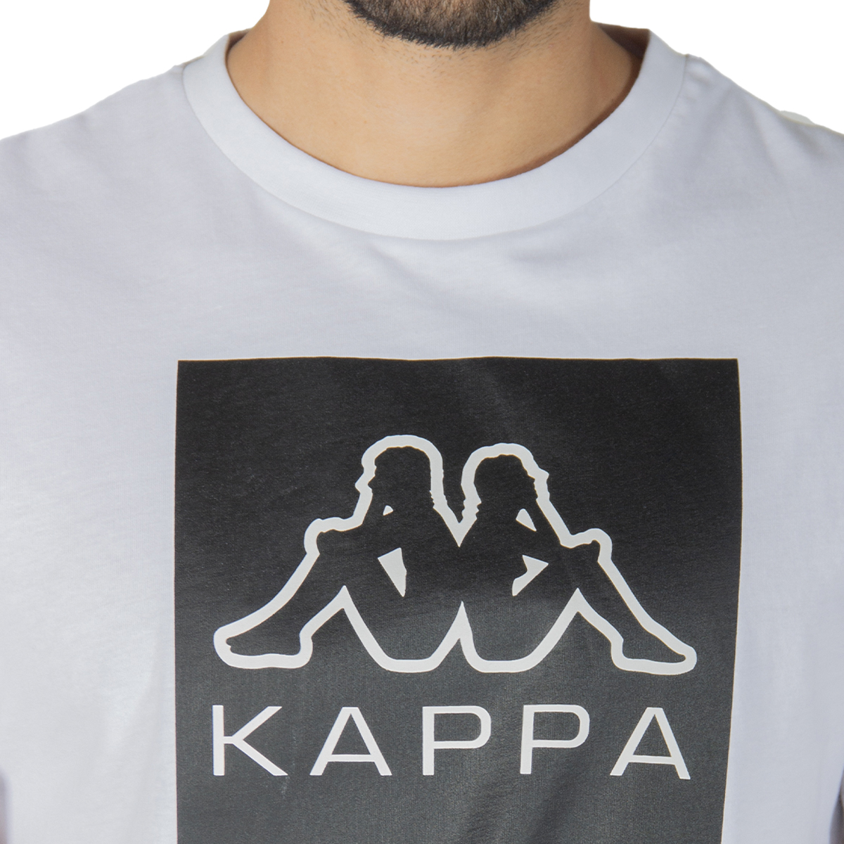 Foto 4 pulgar | Playera Kappa Estampada Logo Ediz Blanco
