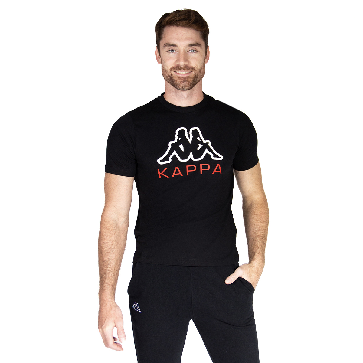 Playera Kappa Manga Corta color Negro para Hombre